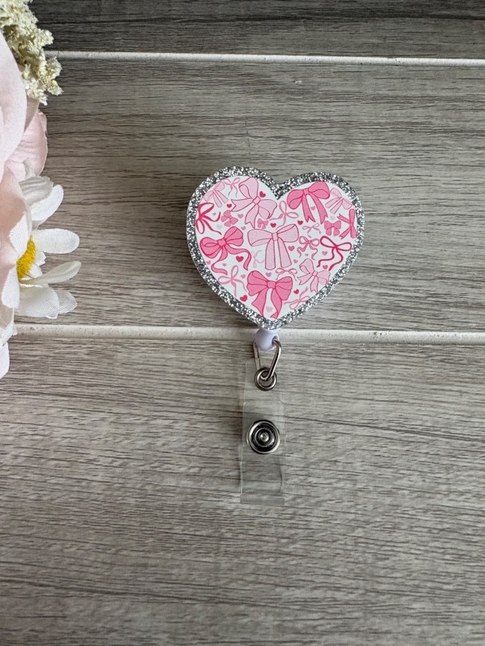 Handmade Hearts and Bows Badge Reel - Picture 2 of 4
